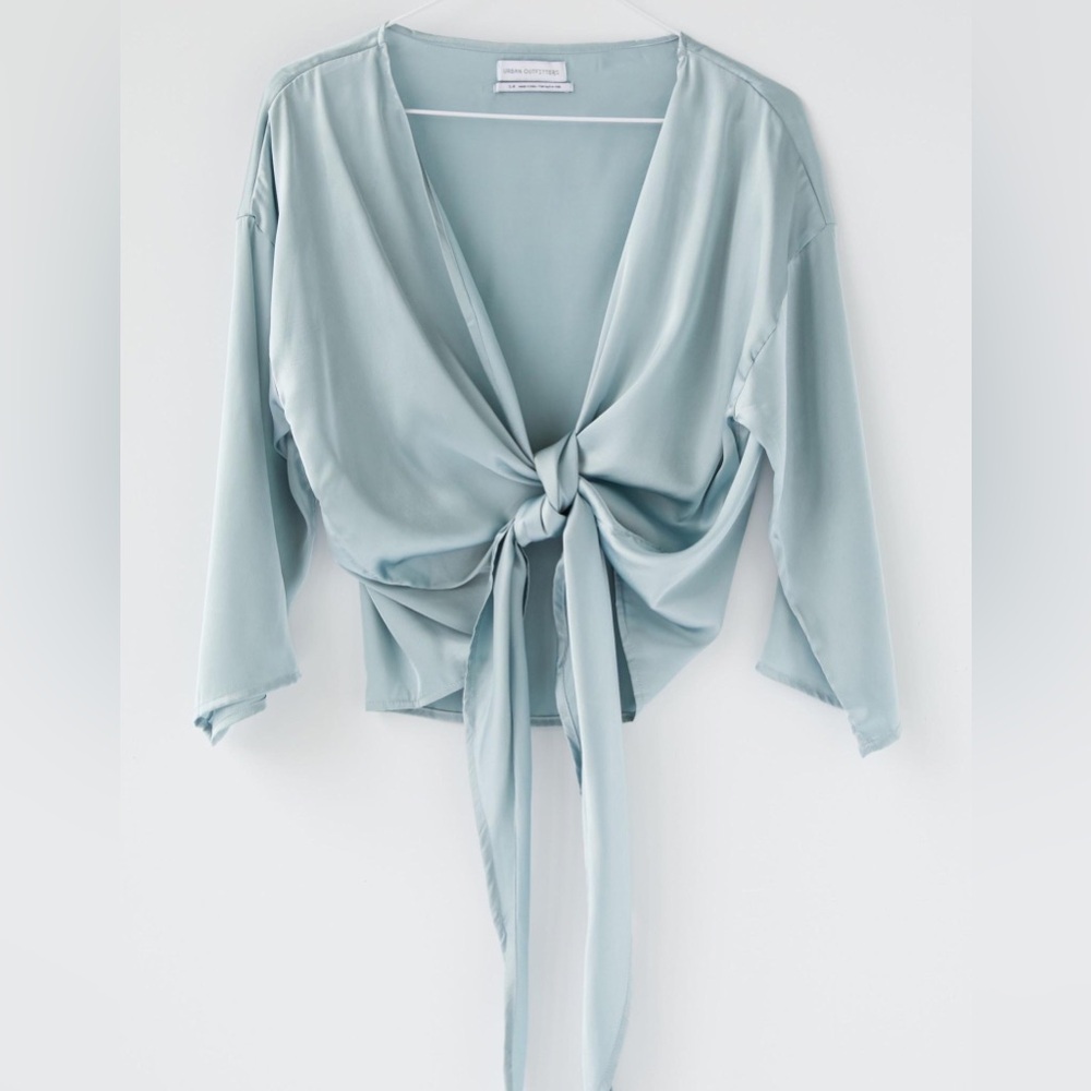 urban outfitters nicole satin wrap blouse